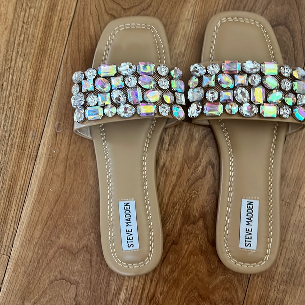 Steve Madden jeweled slides.  Never worn